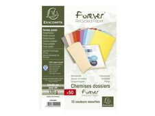 Exacompta Forever 180 - Map met vierkante uitsparing - A4 - voor 200 vellen - grijs, geel, rood, oranje, roze, lichtblauw, lila, felblauw, bubbel, weidegroen (pak van 50)