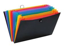 Viquel Rainbow Class - Uitbreidende map - 13 compartimenten - 12 onderdelen - 350 x 245 mm - met tabbladen - zwart