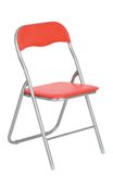 OfficePro JUNY - Stoel - PVC, staal, kunstleer - rood, aluminiumgrijs