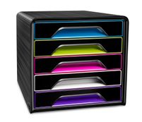 Smoove by CEP - Ladekast - 5 lades - 240 x 320 mm - zwart, glanzend zwart