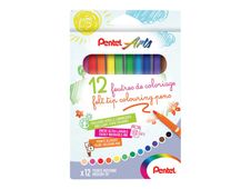 Pentel Arts - pen met vezelpunt (pak van 12)