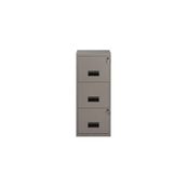 Classeur 3 tiroirs pour dossiers suspendus - 96 x 40 x 40 cm - gris souris nacré