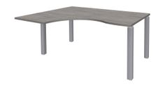 Burocean Exprim - Bureau - linkerhoek - grijs eiken - aluminium basis