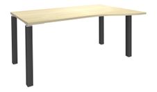 Bureau Vague EXPRIM - L140 cm - Retour droite - Plateau imitation Erable - Pieds carbone
