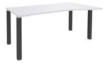 Bureau Vague EXPRIM - L140 cm - Retour droite - Plateau Blanc perle - Pieds carbone