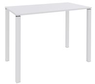 Table Lounge 4 pieds - L140xH105xP80 cm - Pied blanc - plateau blanc perle