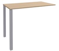 Table Lounge 2 Pieds - L140xH105xP80 cm - Pieds alu - plateau imitation chêne clair