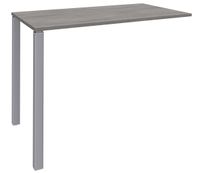Table Lounge 2 Pieds - L140xH105xP80 cm - Pieds alu - plateau imitation chêne gris