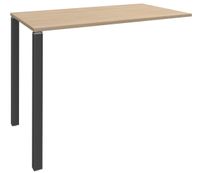 Table Lounge - L140xH105xP60 cm - 2 Pieds carbone - plateau imitation chêne clair