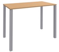 Table Lounge 4 pieds - L140xH105xP80 cm - Pied alu - plateau imitation hêtre