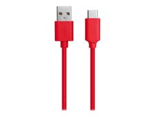 Bigben Connected WOW - USB-kabel - USB (M) naar USB-C (M) - 3 A - 1 m - rood
