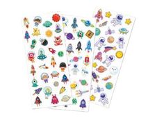 Oberthur - Decoratiesticker - space - 3 vellen - assorti - niet permanent - papier