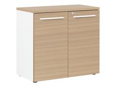 Rangement bas YES ! - L80 x H74 x P42 - 2 portes - Façade et dessus chêne