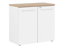 Gautier office YES! - Keukenkast - 2 deuren - onderdeelplank - wit, naturel eiken