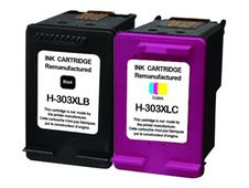 UPrint H-303XLBK/CL - 2 - XL-capaciteit - zwart, geel, cyaan, magenta - gereviseerd - inktcartridge (alternatief voor: HP 303XL, HP T6N04AE, HP T6N03AE)