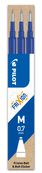 Pilot Frixion Ball - 3 Recharges pour rollers effaçables - 0,7 mm - bleu