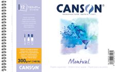 Canson Montval - Bloc dessin à spirales - 12 feuilles - 13 x 21 - 300 gr