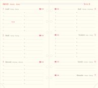 Oberthur 17 - Recharge pour organiseur - 1 semaine sur 2 pages à l'horizontal - 10 x 17 cm