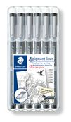 STAEDTLER pigment liner - Fijnschrijver - permanent - zwart - pigmentinkt - pak van 6