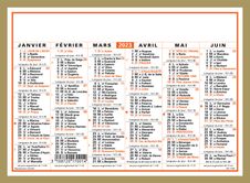 Oberthur Classique - Calendrier 6 mois par face - 21 x 27 cm