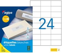 Apli Agipa - 600 Étiquettes adhésives blanches multi-usages - 70 x 37 mm - coins droits - réf 101313