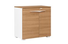 Rangement bas XENON - L80 x H78 x P45 - 2 portes - Merisier italien