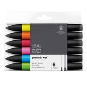 ProMarker - Pack de 6 marqueurs double pointe - tons vibrants