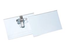 Durable - 25 Porte-badges de nom à pince combi (épingle + pince croco) - 54 x 90 mm