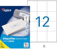 Apli Agipa - 1200 Étiquettes adhésives blanches multi-usages - 70 x 67,7 mm - coins droits - réf 118997