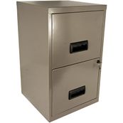 Classeur 2 tiroirs pour dossiers suspendus - 66 x 40 x 40 cm - gris souris nacré