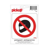 PICKUP - Teken - no helmets - 100 x 100 mm - zelfklevend - vinyl