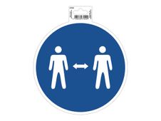 Exacompta teken - keep your distance - 200 x 200 mm - polyvinyl chloride (PVC) / vinyl - blauw