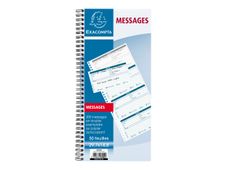 Exacompta - Telefoonberichtenboek - 50 vellen - 200 formulieren - 297 x 148 mm - tweevoud - zonder kopieerblad