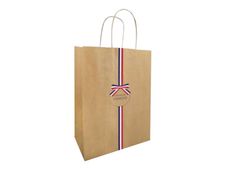 Créastyl Kraft Fantaisie - 50 Sacs cadeau kraft - poignées torsadées - 18 cm x 8 cm x 22 cm - brun - savoir-faire français