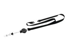 Durable - Lacet textile pour badge - système anti-étranglement - noir