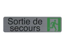 Exacompta teken - nooduitgang - sortie de secours - 165 x 44 mm - geborsteld aluminium