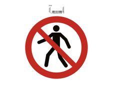 Exacompta teken - no pedestrians - 200 x 200 mm - polyvinyl chloride (PVC) / vinyl - rood