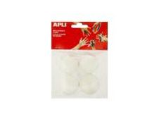 Apli - 4 boules polystyrène - blanc