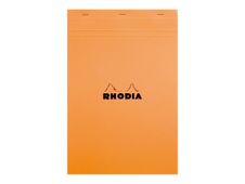 RHODIA N°19 A4+ - Legal pad - geniet - 210 x 318 mm - 80 vellen / 160 pagina's - wit papier - van ruiten voorzien - harde kaft - oranje hoes - karton (pak van 5)