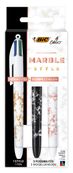 BIC 4 Couleurs Marble Style - Stylo à bille 4 couleurs + 2 corps