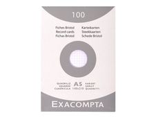 Exacompta - Registratiekaart - A5 - wit - van ruiten voorzien (pak van 100)