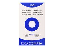 Exacompta - Registratiekaart - 75 x 125 mm - wit - ongekleurd (pak van 100)