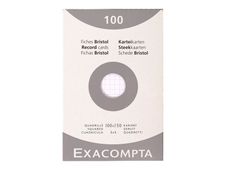 Exacompta - Registratiekaart - 100 x 150 mm - wit - van ruiten voorzien (pak van 100)