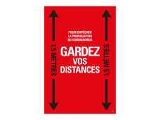PICKUP teken - keep your distances - gardez vos distances - 900 x 600 mm - zwart, rood