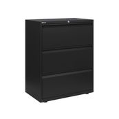 Crédence métallique monobloc -  3 tiroirs - H102 x L80 x P48 cm - noir