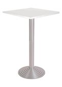 Mange debout - carrée - L60 x H110 x P60 cm - pied en fonte coloris alu - plateau blanc
