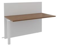 Banque d'accueil Module suivant haut OLA - L160 x H112 x P82,5 cm - structure blanc perle, plateau noyer