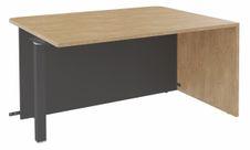 Banque d'accueil Module d'extrémité PMR OLA - L100 x H72,5 x P115 cm - structure carbone, plateau chêne clair