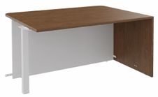 Banque d'accueil Module d'extrémité PMR OLA - L140 x H72,5 x P115 cm - structure blanc perle, plateau noyer