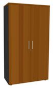 Armoire haute EXPRIM/LOFTER - H180 x L80 x P47 - 2 portes - Corps Anthracite - Dessus et portes imitation Merisier